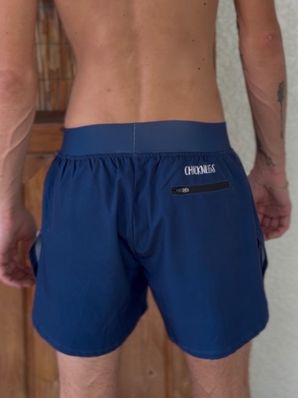 ChicknLegs Navy Split Running Shorts Men’s S Flawed - Picture 3 of 7